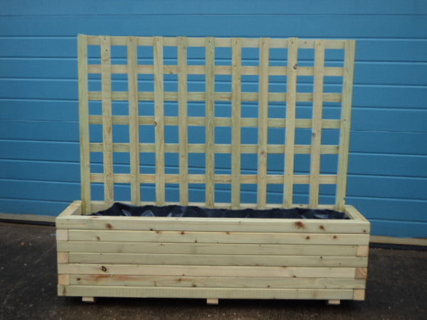 planter with trellis uk Block style trough wooden planters with trellis (custom sized trellis) –  Premier Wooden Planters