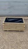 Block style rectangular wooden planters - made from pressure treated timber