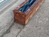 Scorched timber wooden planter stained light oak