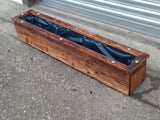 Scorched timber wooden planter stained light oak