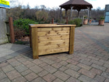 Aston square wooden planters - stained with warm oak woodstain
