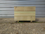 Smooth trough wooden planters with 3 rows of planks