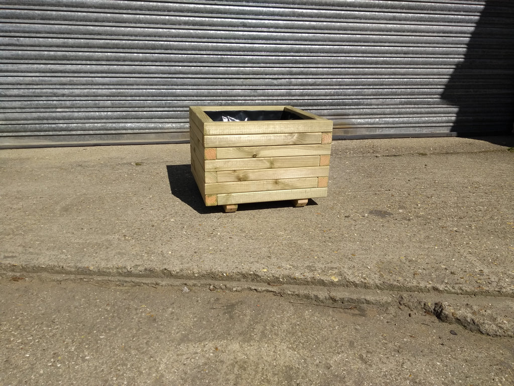 Block style square wooden planters - made from pressure treated timber