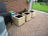 Block style cube wooden planters - made from pressure treated timber