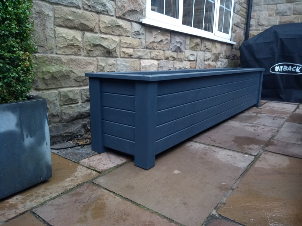 Aston trough wooden planter - painted with Cuprinol's Urban Slate