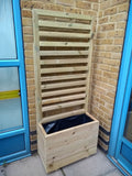 Smooth trough wooden planters with 4 rows of planks