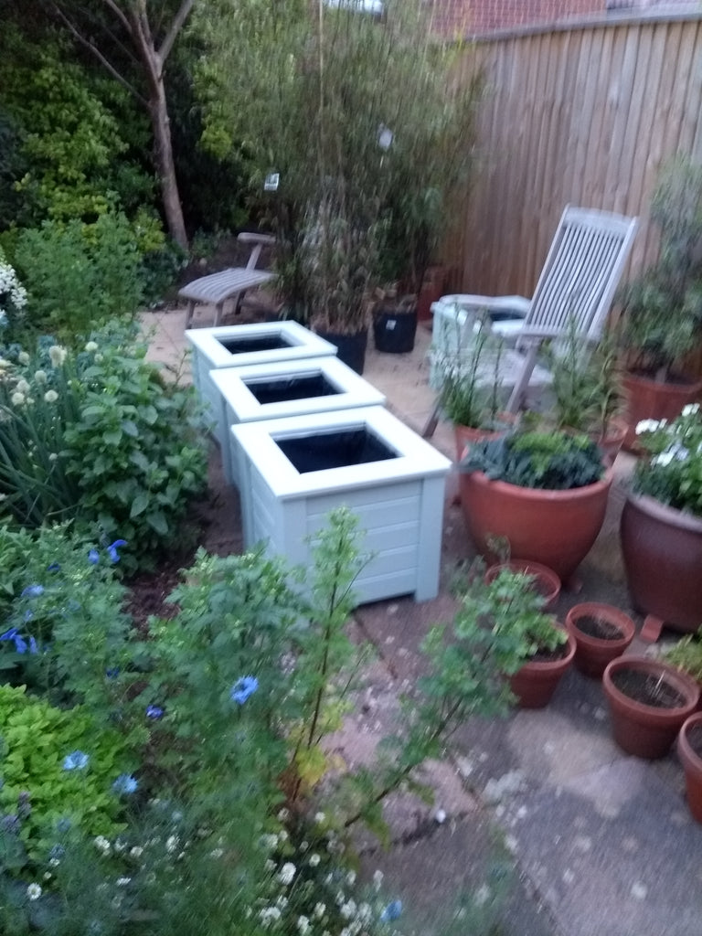 Aston square wooden planters - Painted with Cuprinol's Fresh Rosemary