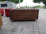 Block style trough wooden planters - EXTRA DEEP & EXTRA WIDE - stained in Warm Oak