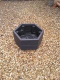 Special Offer - Hexagonal decking planter, 28cm high, 50cm wide, painted in Cuprinol's Urban Slate