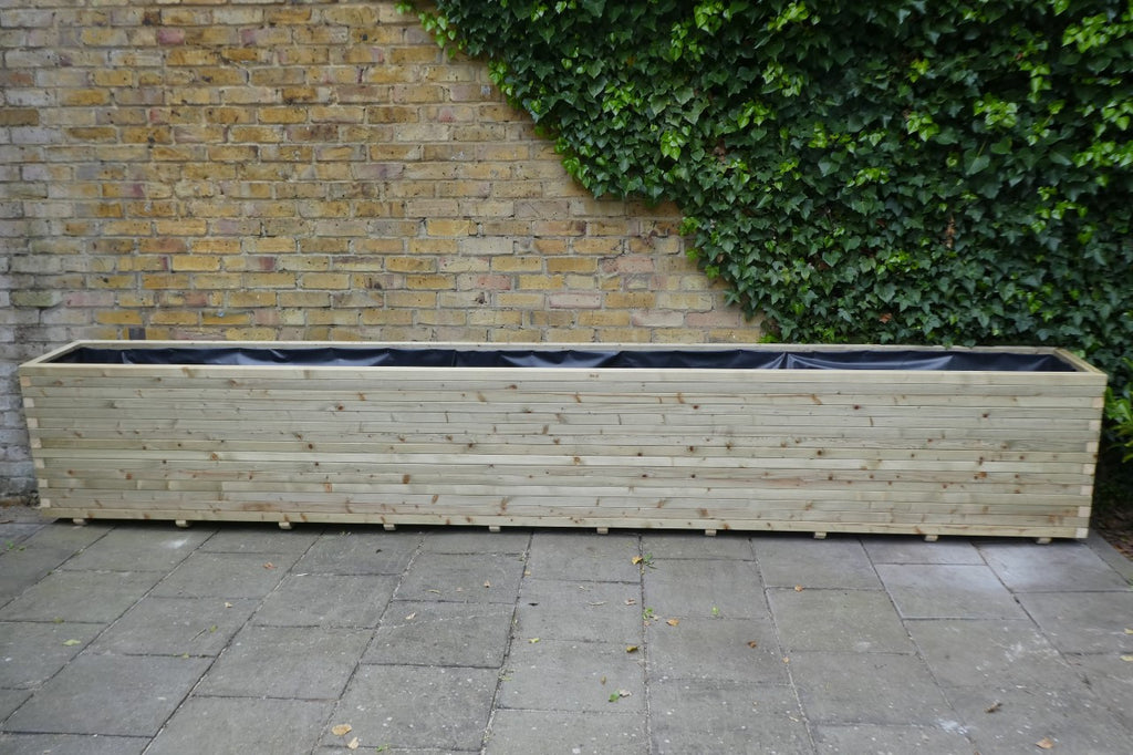 Block style trough wooden planters - EXTRA LONG & EXTRA HIGH