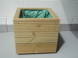 Square wooden planters, 3 rows of decking