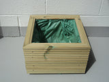 Square wooden planters, 2 rows of decking