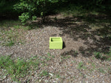 Lime Green 40cm square planter made from 2 rows of treated decking