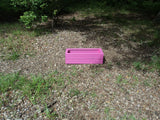 Pink 60cm trough planter made from 2 rows of treated decking