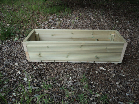 Budget large trough wooden planters, 2 rows of decking, extra wide (40cm)