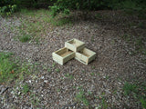 Budget L shaped corner wooden planters made from decking