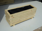 Block style trough wooden planters - made from pressure treated timber