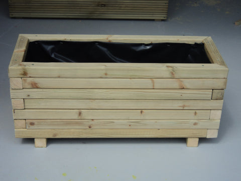 Block style trough wooden planters - made from pressure treated timber