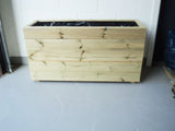 5 rows of decking large trough wooden planters