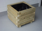 Block style square wooden planters - made from pressure treated timber