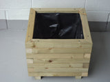 Block style square wooden planters - made from pressure treated timber