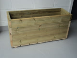 Budget large trough wooden planters, 4 rows of decking, extra wide (40cm)