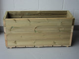 Budget large trough wooden planters, 4 rows of decking, extra wide (40cm)