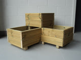 Budget L shaped corner wooden planters (2 rows of decking)