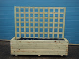 Block style trough wooden planters with trellis (custom sized trellis)