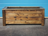 Aston trough wooden planters - stained with medium oak woodstain