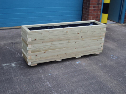 Block style trough wooden planters - EXTRA DEEP