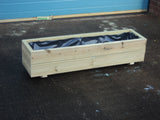 2 rows of decking trough wooden planters