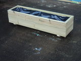 2 rows of decking trough wooden planters