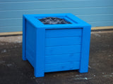 Aston square wooden planters 55cm high - Painted with Protek Bristol Blue wood stain