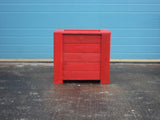 Aston square wooden planters 55cm high - Painted with Protek Fire Engine Red wood stain