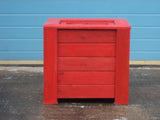 Aston square wooden planters 55cm high - Painted with Protek Fire Engine Red wood stain
