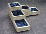 L shaped corner decking planter - 3 tiered