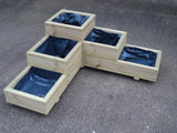 L shaped corner decking planter - 3 tiered