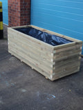 Block style trough wooden planters - EXTRA DEEP & EXTRA WIDE