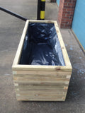 Block style trough wooden planters - EXTRA DEEP & EXTRA WIDE