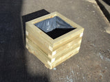 Block style square wooden planters - made from pressure treated timber