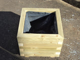 Block style square wooden planters - made from pressure treated timber