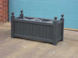 Versailles wooden planters painted with Cuprinol's Urban Slate