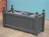 Versailles wooden planters painted with Cuprinol's Urban Slate