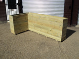 L shaped corner wooden planters, 6 rows of decking