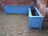 Aston corner wooden planter - painted with Cuprinol's Forget Me Not