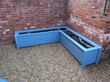 Aston corner wooden planter - painted with Cuprinol's Forget Me Not