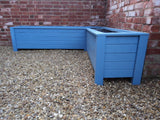 Aston corner wooden planter - painted with Cuprinol's Forget Me Not