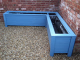 Aston corner wooden planter - painted with Cuprinol's Forget Me Not