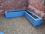 Aston corner wooden planter - painted with Cuprinol's Forget Me Not